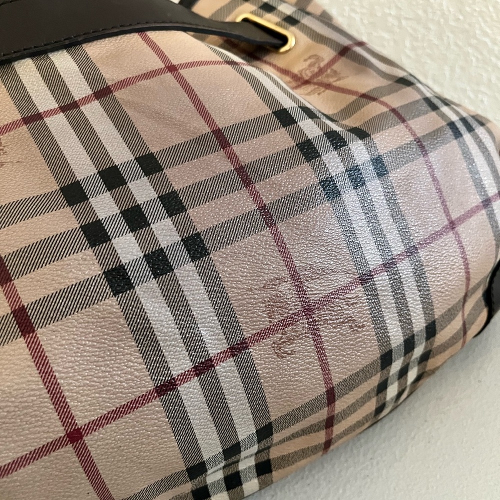 Burberry Beige and Black Check Shoulder Bag - Picture 4 of 12